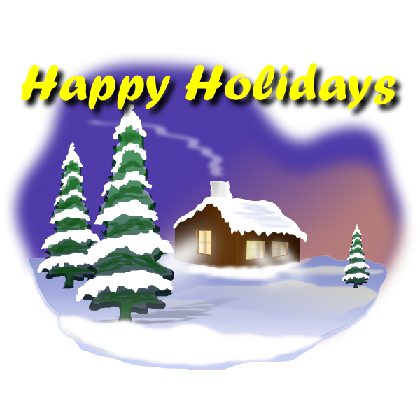 Happy Holidays winter idyll card vector graphics