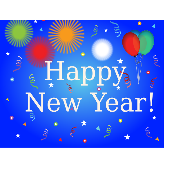 Happy New Year banner with balloons vector image