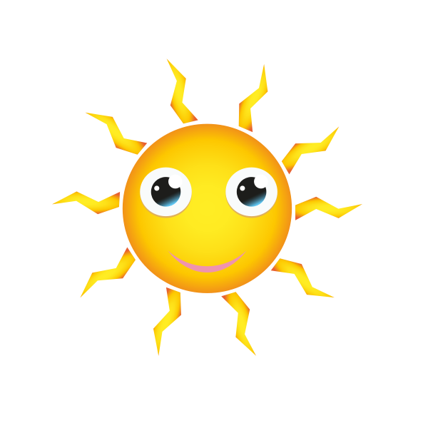 Happy Sun Cartoon Style | Free SVG