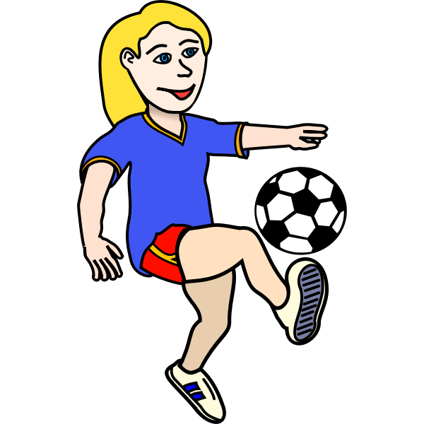 Girl playing football vector image