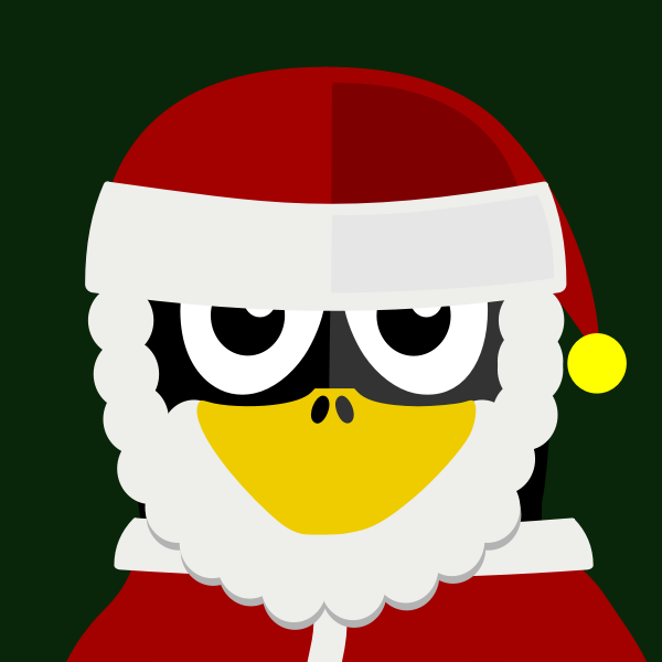 Santa penguin vector image