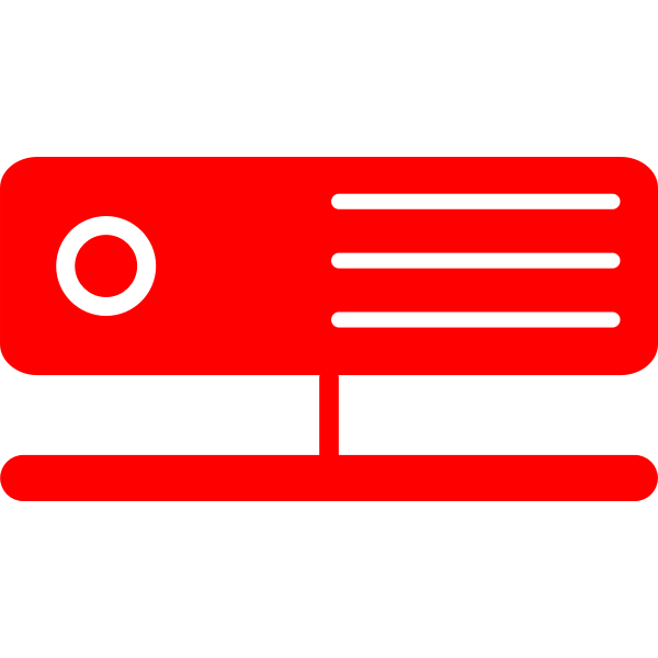 Vector drawing of one red server icon