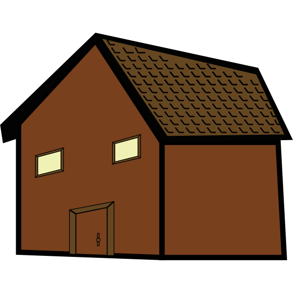Brown house vector drawing