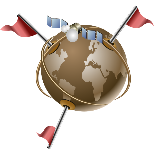 Vector clip art of gps satellite communication