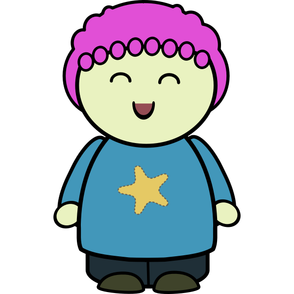 Chubby girl character happy vector image