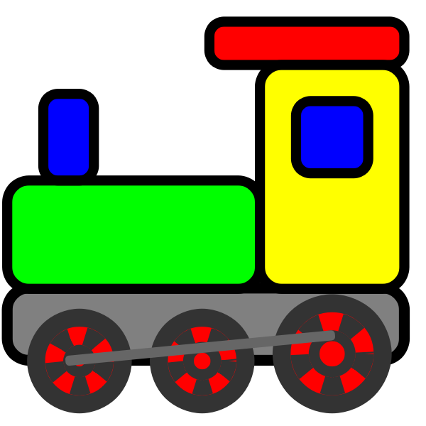 Colorful toy train vector clip art