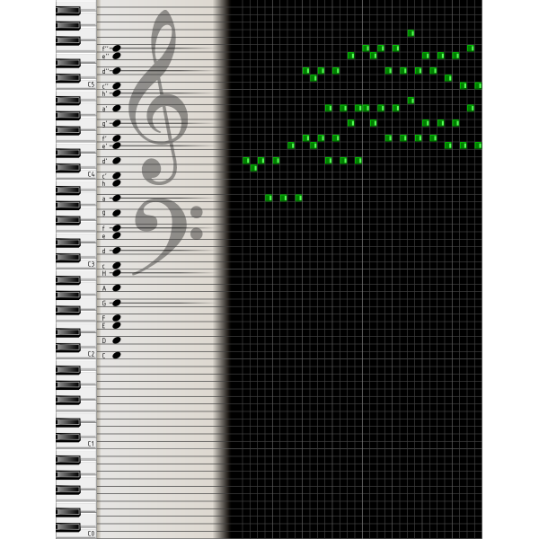 Digital music sheet vector drawing