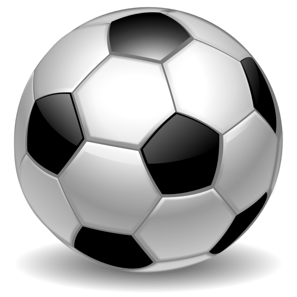 Football with white hexagons and black pentagons vector graphics