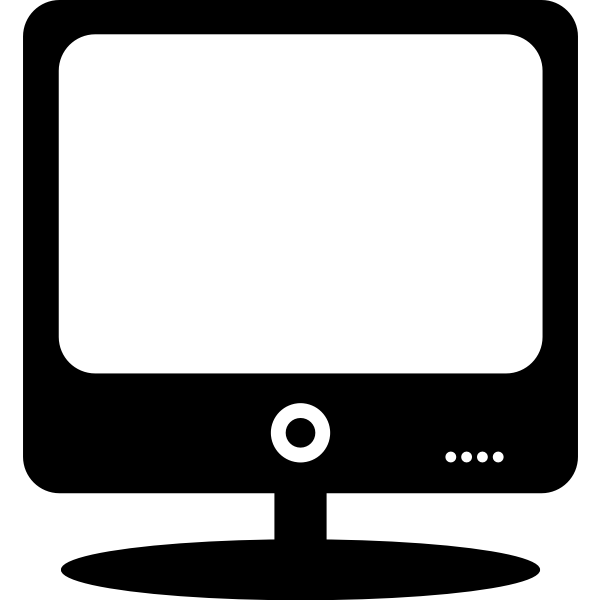 Computer monitor with four buttons vector clip art | Free SVG