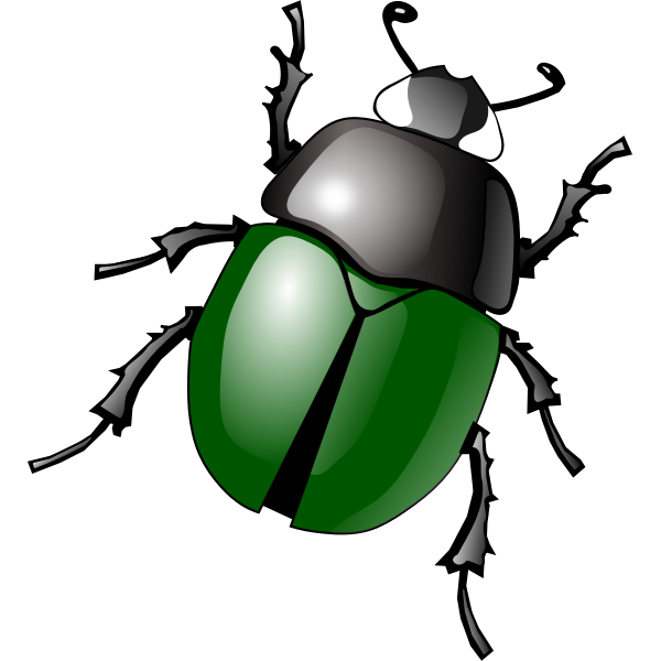 Stylized green beetle
