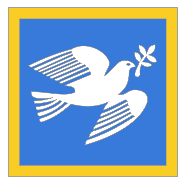 Vector clip art of dove of peace with olive branch