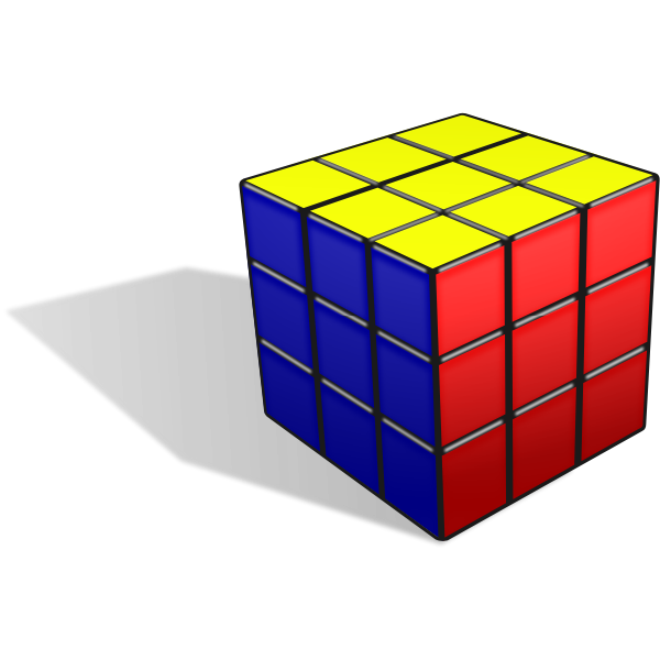 Rubik's cube with shadow vector image