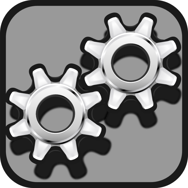 Download Grayscale Gear Icon Vector Drawing Free Svg