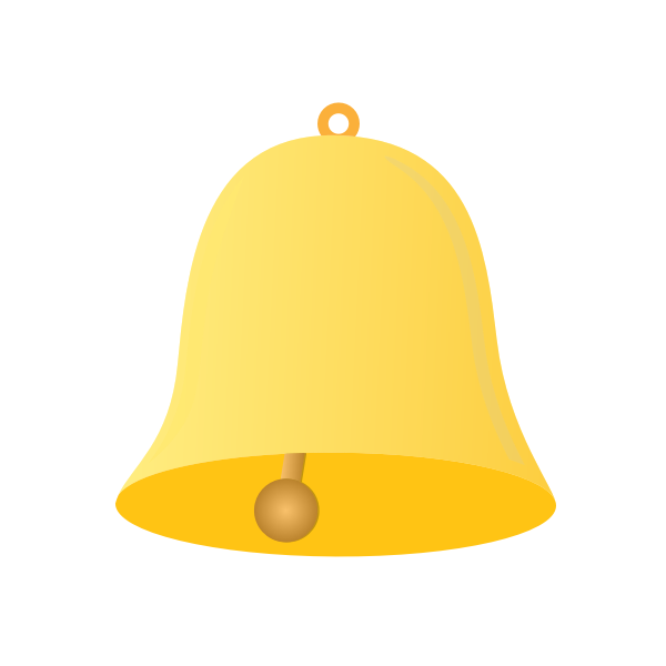 Vector image of yellow bell symbol