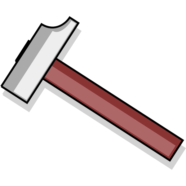 Vector clip art of cartoon drawing of a hammer | Free SVG