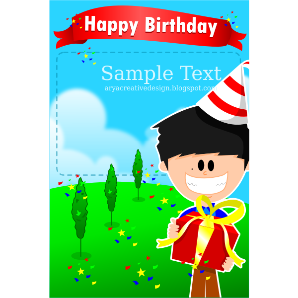 Download Party boy birthday card template vector illustration ...