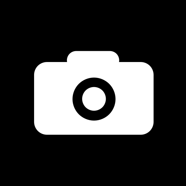 Square black and white camera icon vector clip art