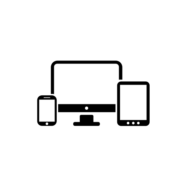 Computer, smartphone and tablet vector icons