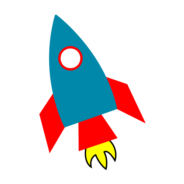 Cartoon space rocket vector image | Free SVG