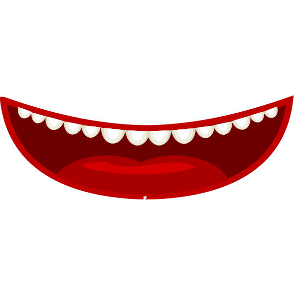 Vector drawing of cartoon style red mouth with white teeth | Free SVG