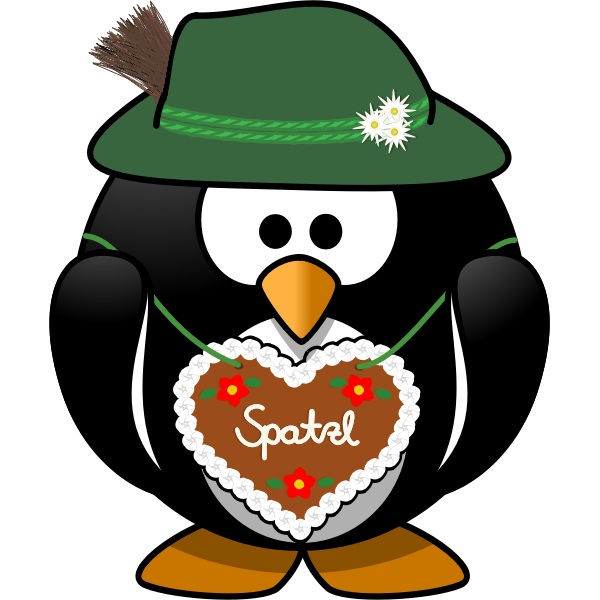 Penguin from the Alps vector clip art