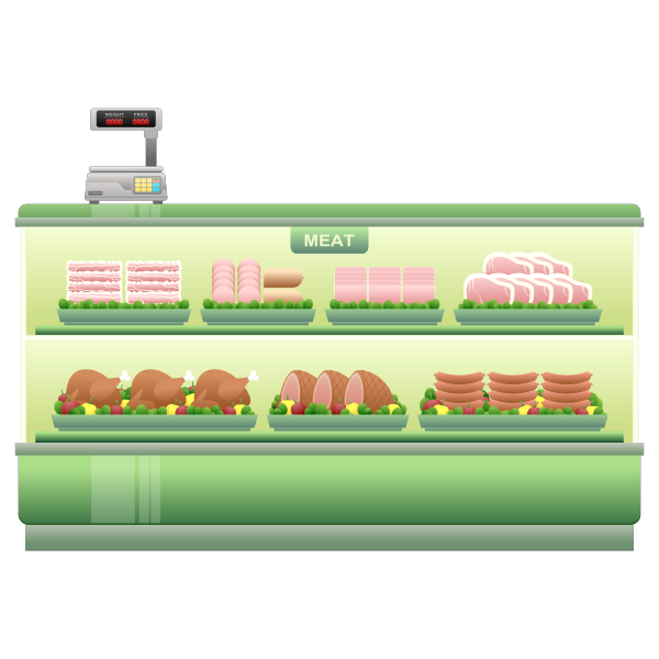 Supermarket meat counter