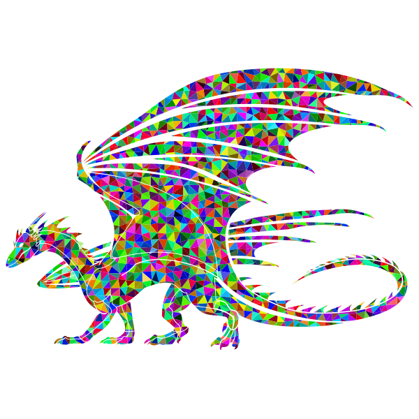 Dragon silhouette prismatic pattern