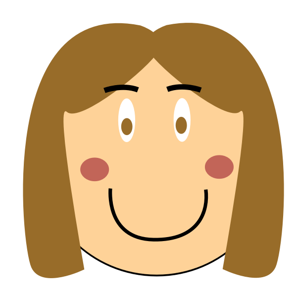 Cartoon smiling girl head vector image