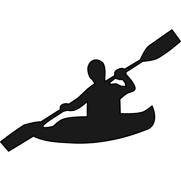 Canoeing vector silhouette