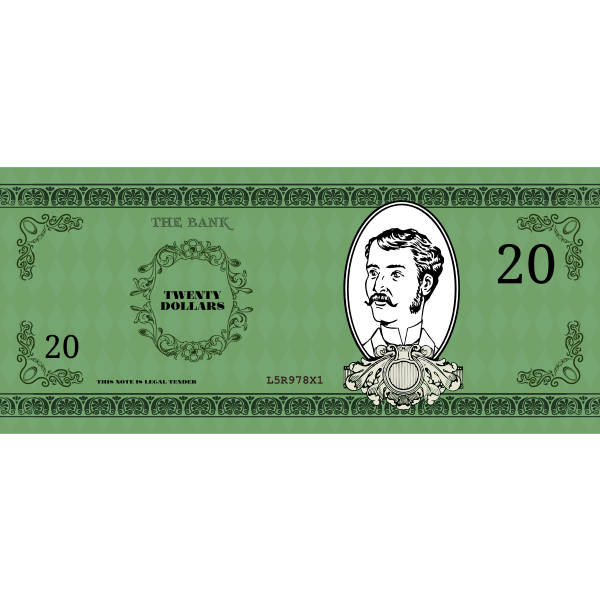 Victorian banknote vector clip art