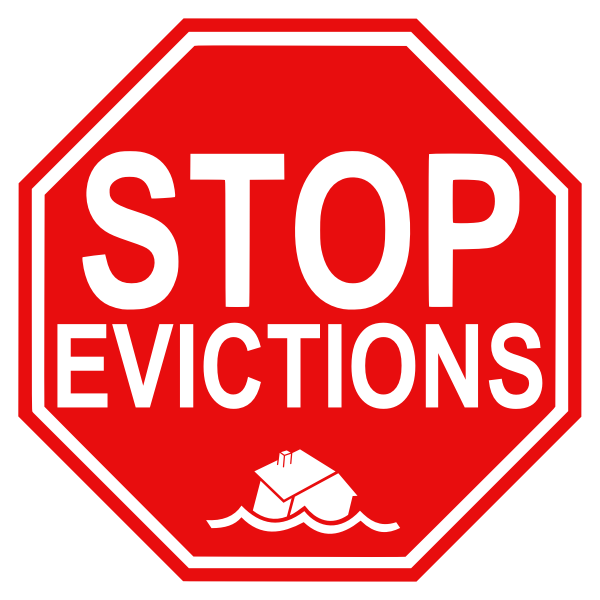 Vector graphics of stop evictions road sign