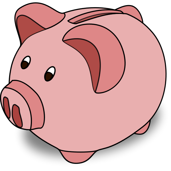 Cartoon piggy bank vector image | Free SVG