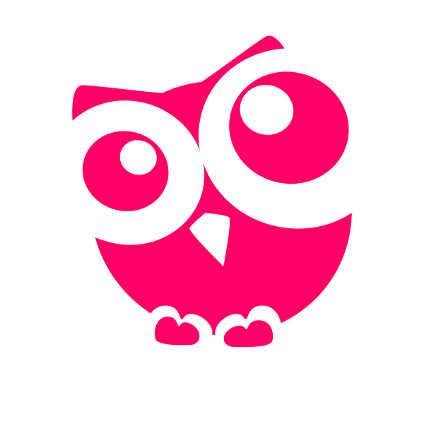 Red silhouette of an owl
