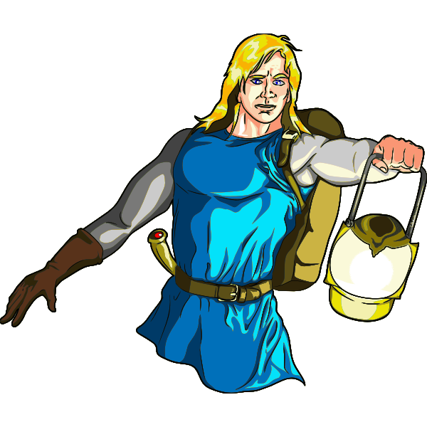 Blonde Male Medieval Adventurer with Lantern - Highlights