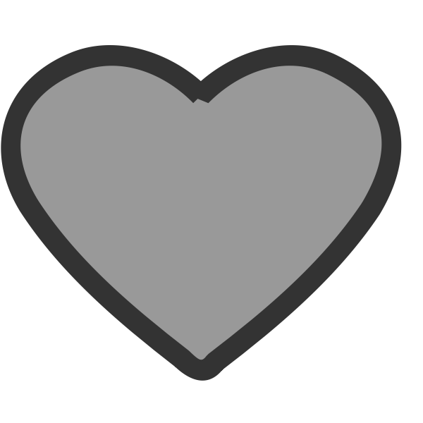 Vector image of thick blue heart icon