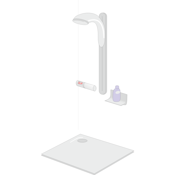 Fixed shower cabin with vector image
