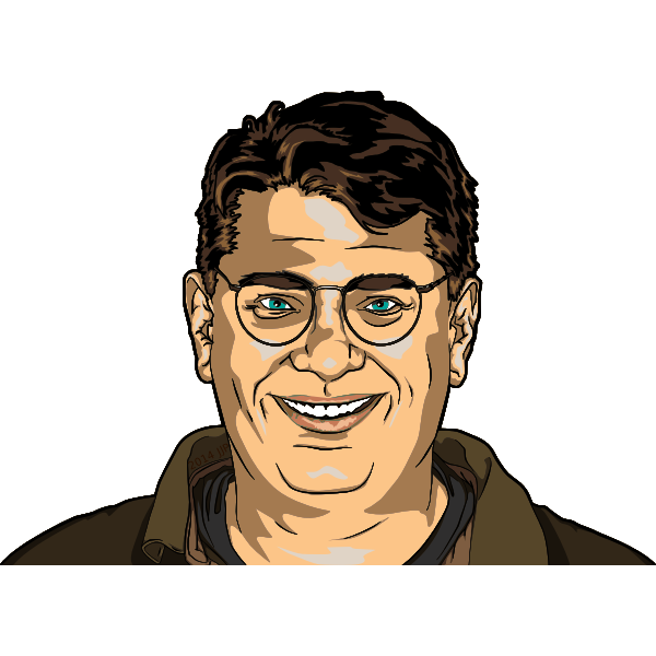Friendly guy with glasses smiling vector image