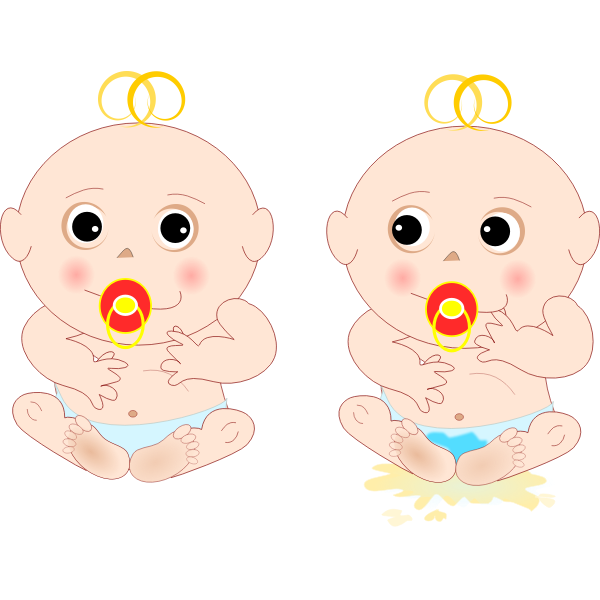 Cartoon twin babies