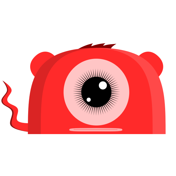 One eyed red monster vector illustration