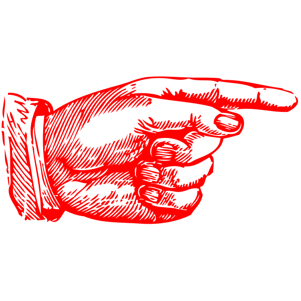 Pointing hand in red | Free SVG