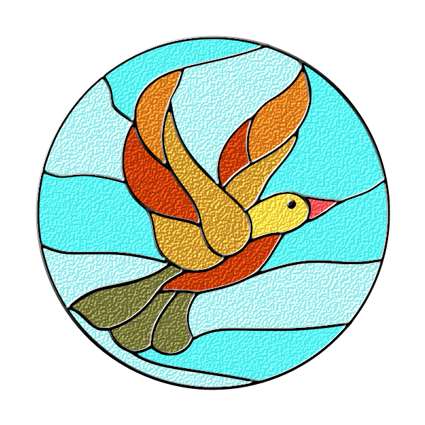 Bird In Stained Glass Vector Illustration Free Svg