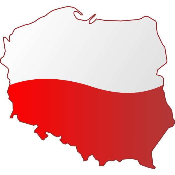 Map of Poland with flag over it vector image