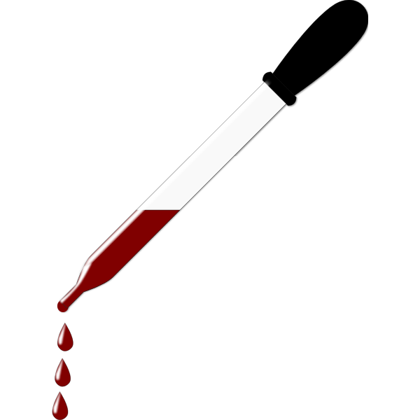 Dropper with blood