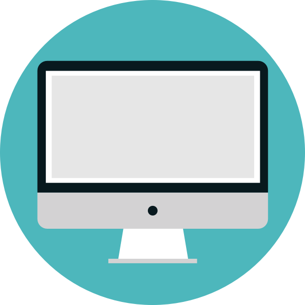 Desktop computer vector image with flat screen | Free SVG