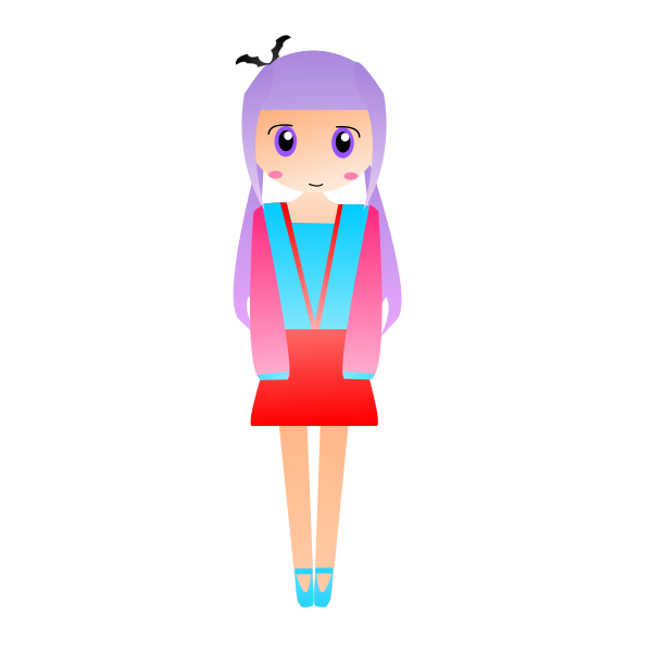 Purple-haired girl