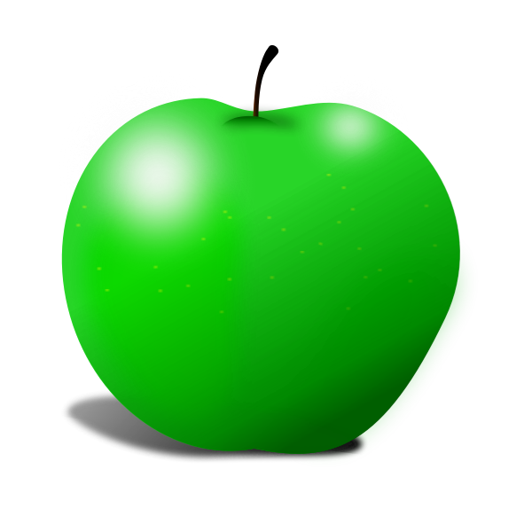 Vector graphics of green apple with two spotlights | Free SVG