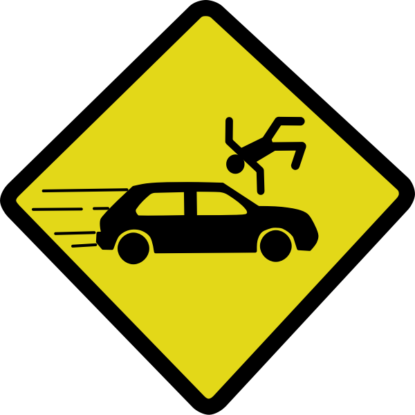 Car accident sign 