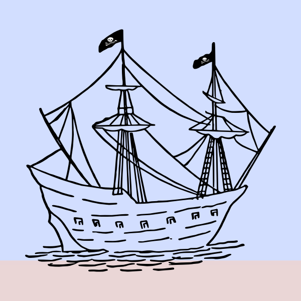 Pirate sailboat