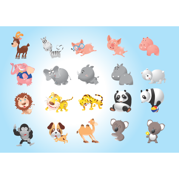 Vector pack with different animals | Free SVG