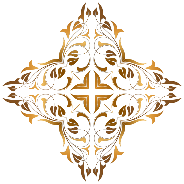 Gold flower design element vector drawing | Free SVG
